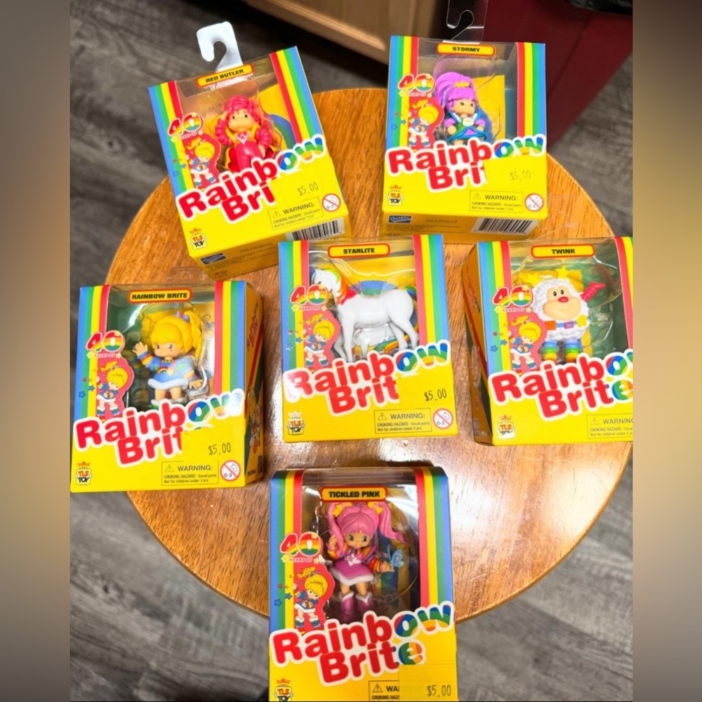 6 Set Rainbow Brite - 2.5" W/ RARE STARLITE GLOW IN THE DARK CHASE